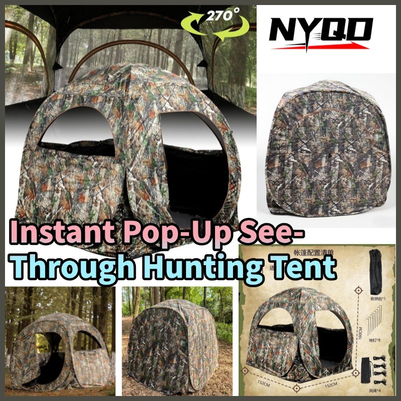 Hunting And Camping In Forest - Pop-up kampeertent, bosverblijf, draagbare doorzichtige schuilplaats