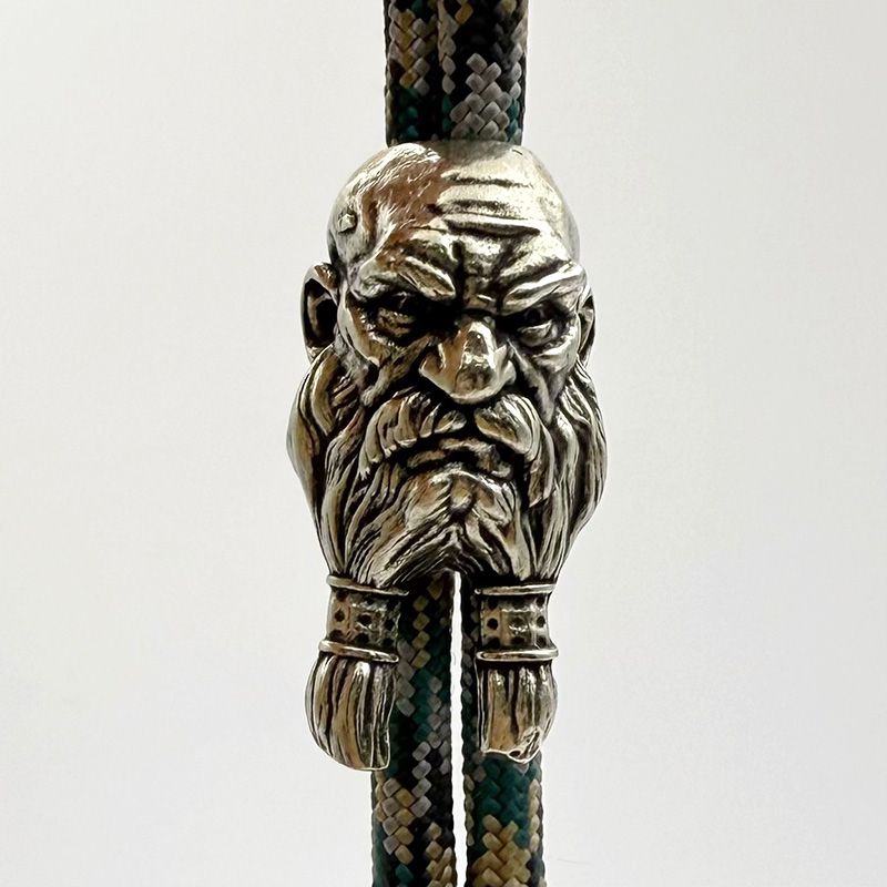 Paracord Survival Bracelet - Messing Bebaarde Oude Man Mes Kralen