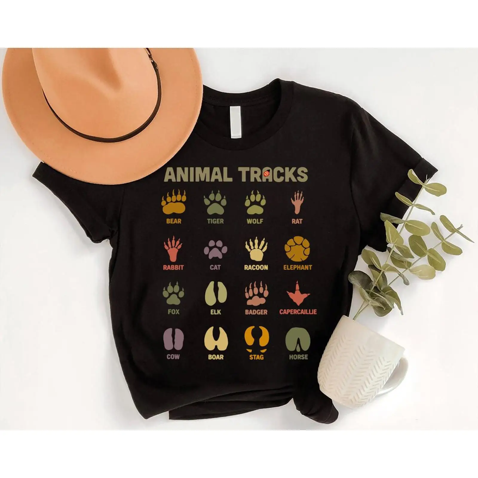Outdoor Hunting Guide - Animal Tracks Guide T-shirt Wildlife Voetafdrukken