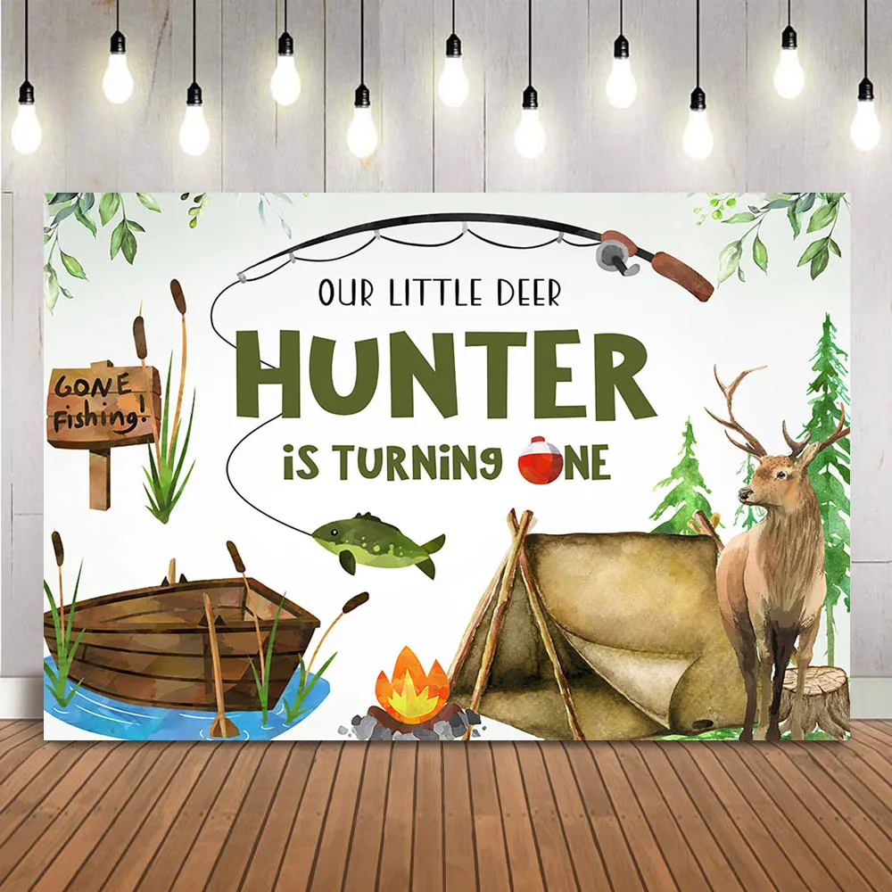 Hunting Outdoor Background - Jacht Vissen Verjaardag Achtergrond Herten Vis