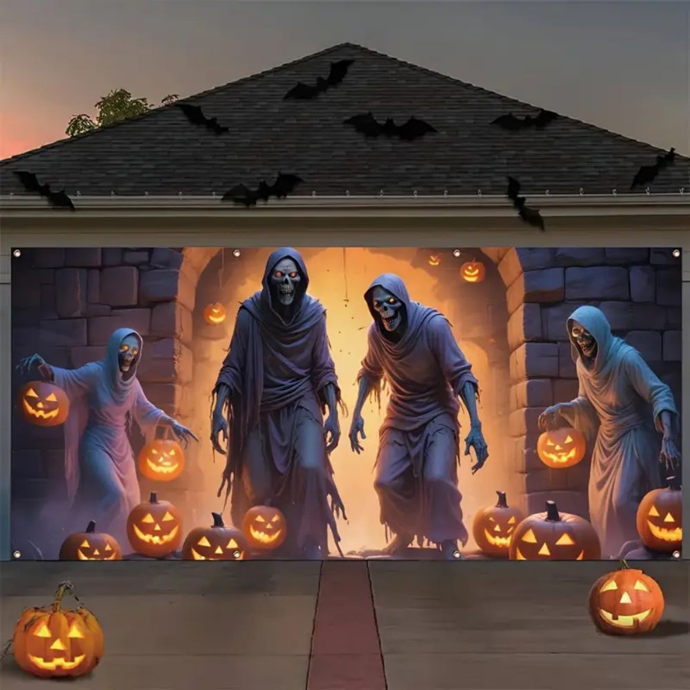 VIKAMA Halloween Garage Banner - Hunting Outdoor Background recensie en prijs