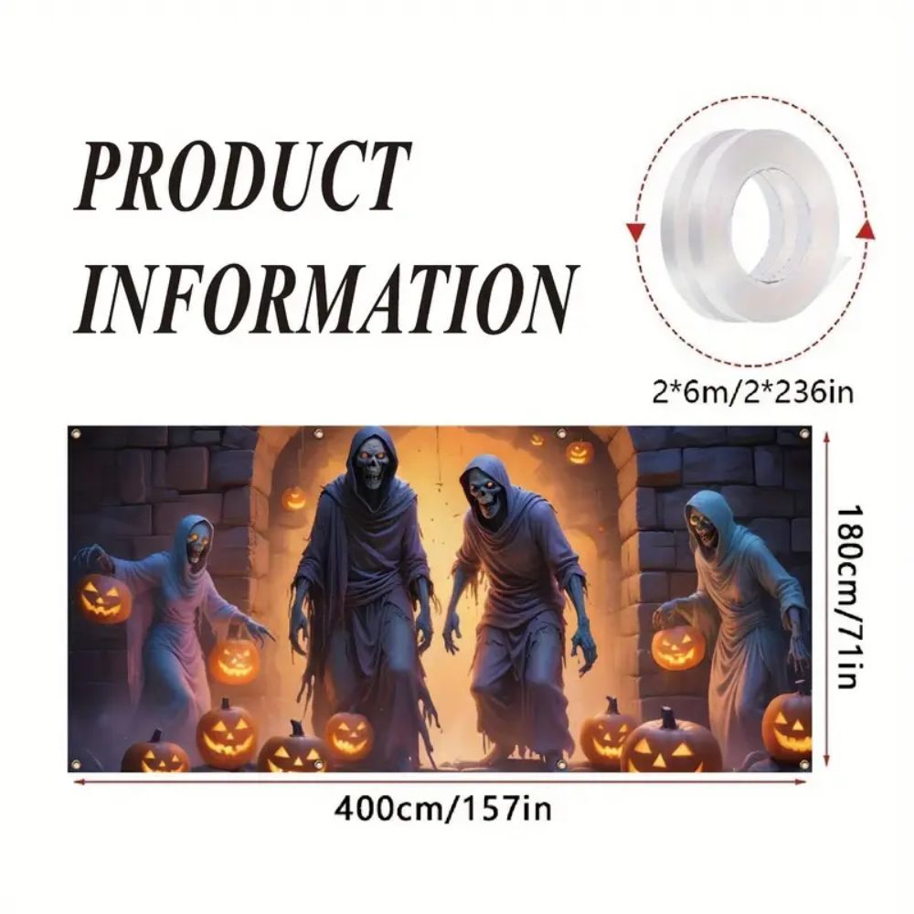 VIKAMA Halloween Garage Banner - Hunting Outdoor Background recensie en prijs