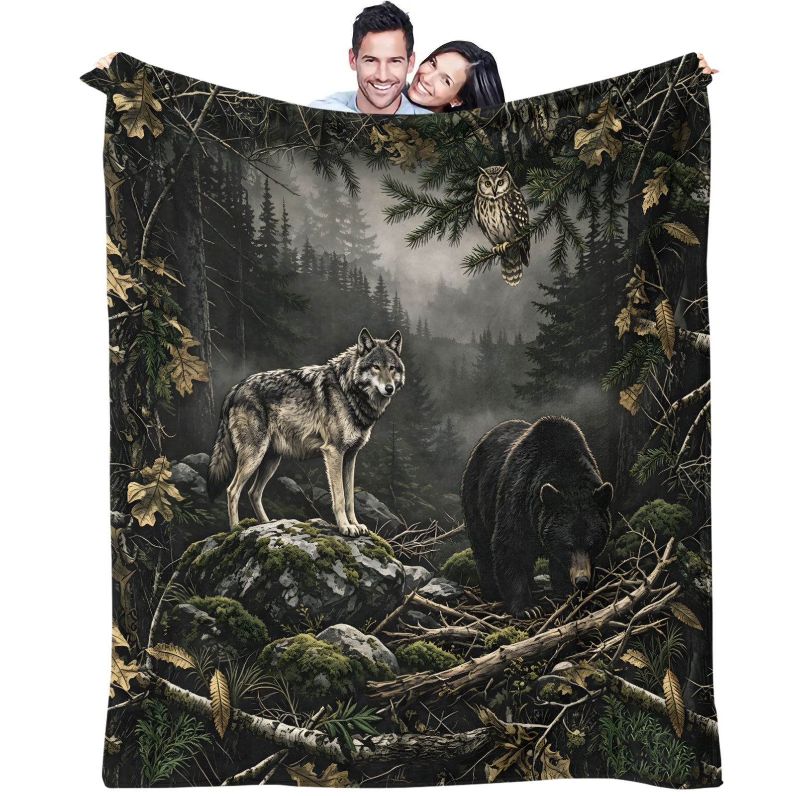 Boswolf Beer Uil Flanellen Dek - Hunting And Camping In Forest recensie en prijs