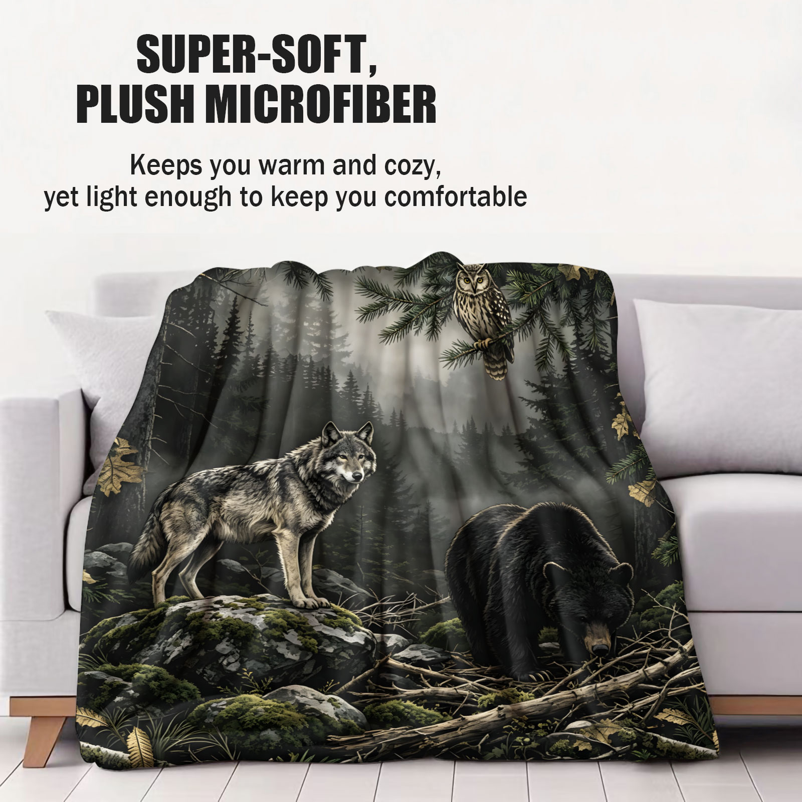 Boswolf Beer Uil Flanellen Dek - Hunting And Camping In Forest recensie en prijs