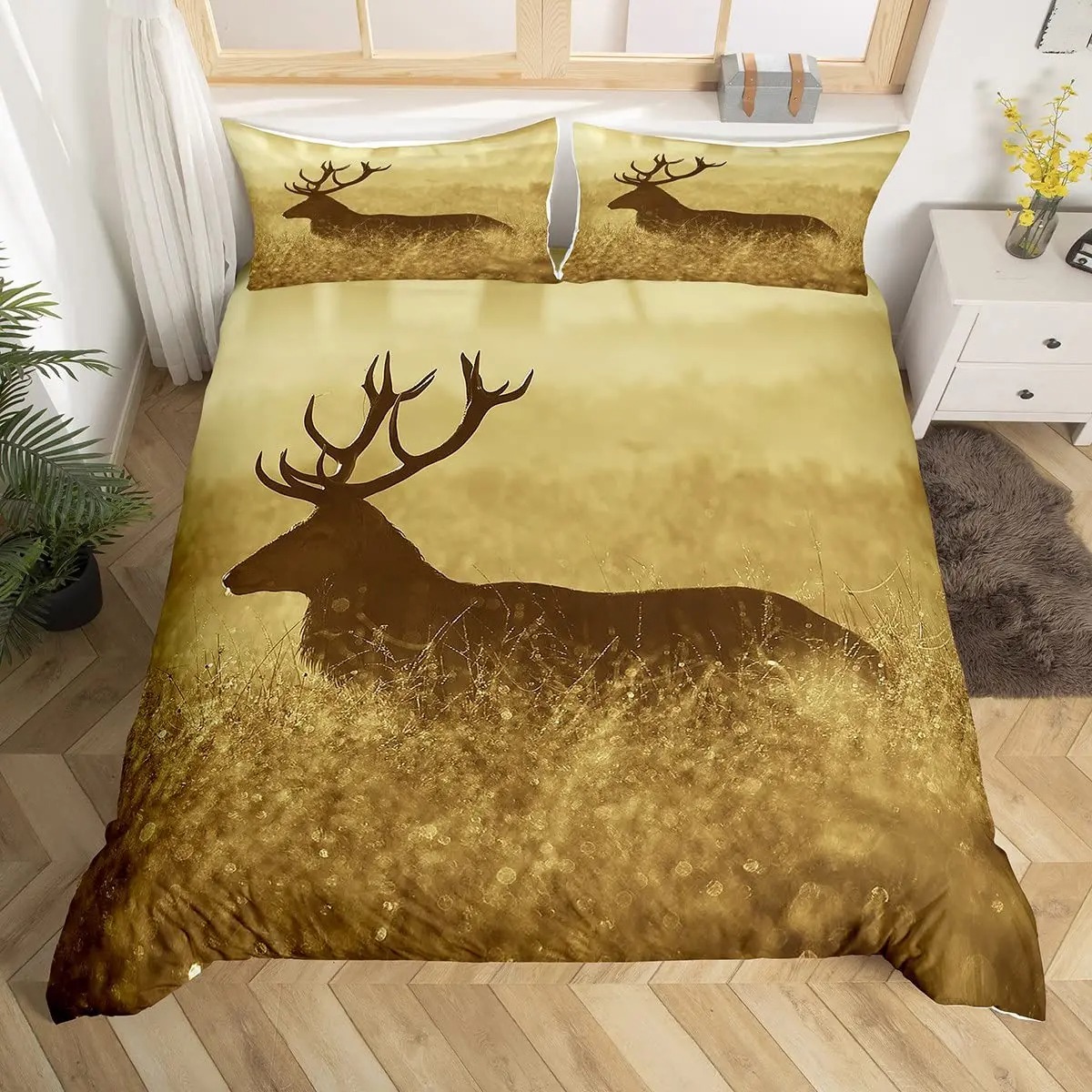 Herten Elanden Dekbedovertrek  - Hunting And Camping In Forest recensie en prijs